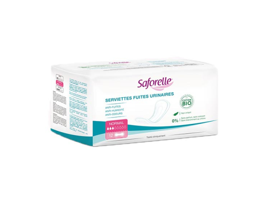 Saforelle Serviettes Fuites Urinaires Normal - 12 serviettes