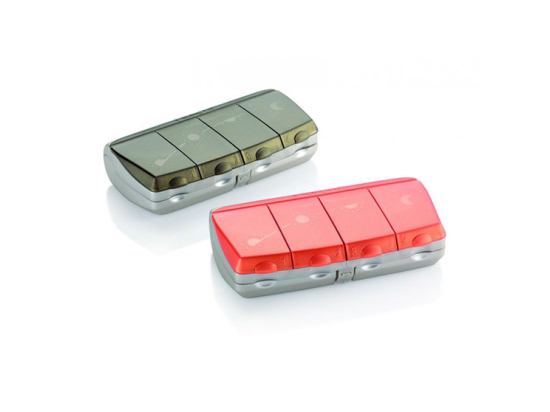 Pilbox Daily Pilulier Journalier Vert / Rouge