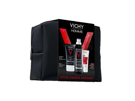 Coffret Homme Rasage Apaisant - Mousse à Raser + Baume Après-Rasage + Shampoing - 200+75+50ml