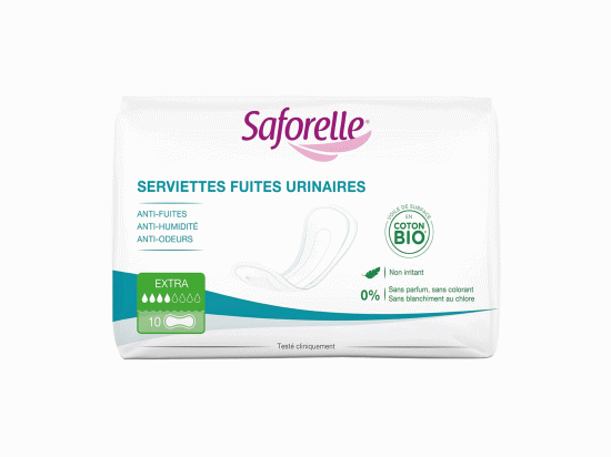 Saforelle Serviettes fuites urinaires Extra - 10 serviettes