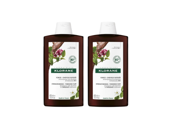 Klorane Shampoing Quinine & Edelweiss BIO - 2x400ml
