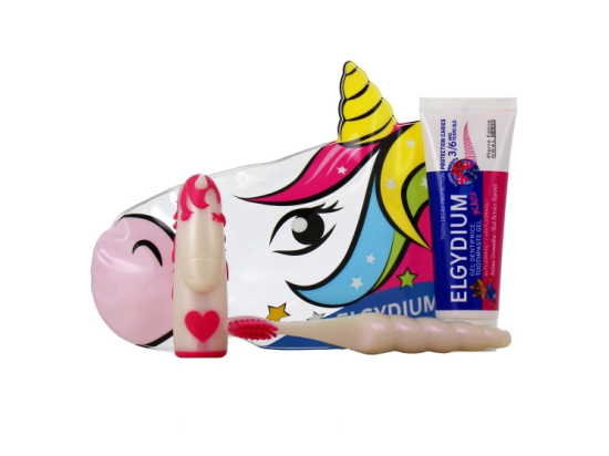 Trousse de Voyage Licorne - Brosse à Dents + Dentifrice + Trousse