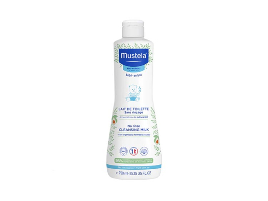 Mustela Lait de toilette sans rinçage à l'avocat BIO - 750ml