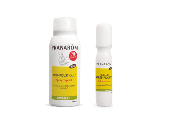 Pranarôm Aromapic anti-moustique spray corps BIO 75ml + Roller après-piqûres BIO 15ml
