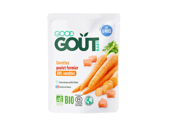 Good Goût Plat BIO Carottes Poulet fermier - 190 g