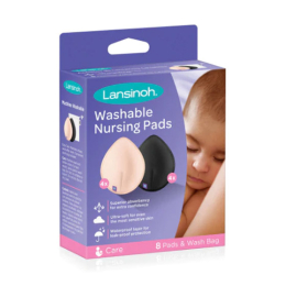 Lansinoh Coussinets d'allaitement lavables Noir et Chair - 8 coussinets