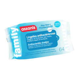 Assanis Lingettes antibactérien family - 64 lingettes
