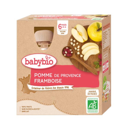 Babybio  Gourdes Pomme Framboise BIO - 4x90 g