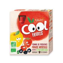 Vitabio Cool Fruits Pomme de Provence Fraise Myrtille BIO - 4x90g
