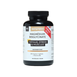 Nat et Form Bisglycinate de magnésium complément alimentaire vitamine B6 - 180 gélules