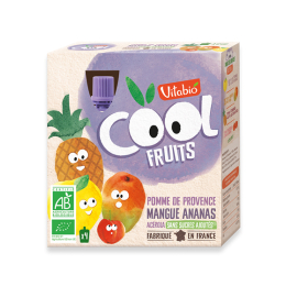 Vitabio Cool Fruits Pomme de Provence Mangue Ananas BIO - 4x90g