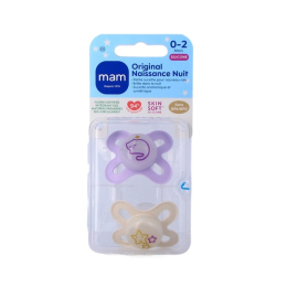 MAM Original Naissance Nuit Sucette orthodontique 0-2 mois - x2