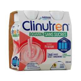 Clinutren Boisson sans sucres saveur fraise - 4x200ml