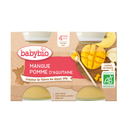 Babybio Petits pots mangue pomme d'Aquitaine BIO - 2x130g