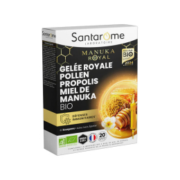 Santarome Gelée royale Pollen Propolis Miel de Manuka BIO - 20 ampoules