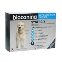 Biocanina Synergix Anti-parasitaire externe Grand Chien 268mg - 4 pipettes