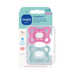 MAM Comfort Sucettes en Silicone Rose 2-6 mois - 2 sucettes