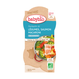 Babybio Printanière de légumes saumon & macaroni BIO - 2x200g
