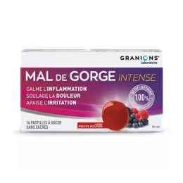 Mal de Gorge Intense Goût Fruits Rouges - 16 pastilles