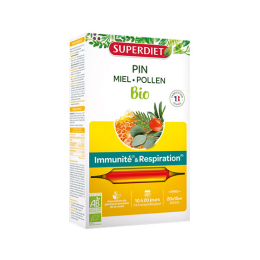 Superdiet Gelée Royale 1500mg Miel et Pollen BIO - 20 ampoules de 15ml