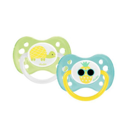 Dodie Sucette Anatomique +6mois Duo Tortue et Ananas - x2