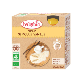 Babybio Gourdes Crème semoule vanille BIO - 4x85g