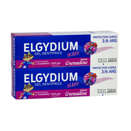 Elgydium Kids Dentifrice Enfant 3/6 ans Grenadine - 2 x 50 ml