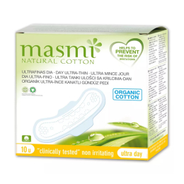 Masmi serviettes hygiéniques 100% coton BIO - 10 serviettes