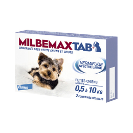 Milbemax Tab Petits chiens et chiots de 0,5 à 10kg - 2 comprimés