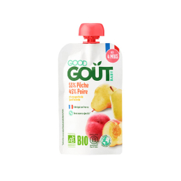 Good Goût Gourde de Fruits BIO Poire Pêche - 120g
