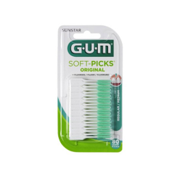 GUM Soft-Picks Original 632 Bâtonnets interdentaires fluorés Taille Medium - 80 bâtonnets