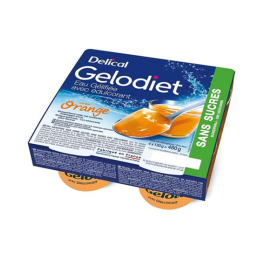 Gelodiet Eau gélifiée sans sucre goût Orange - 4x120G