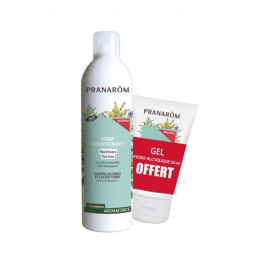 Pranarom Aromaforce Spray assainissant Ravintsara Tea Tree  BIO - 150 ml + Gel hydro-alcoolique OFFERT
