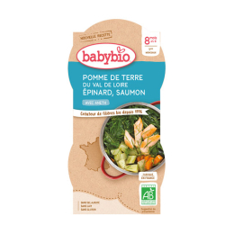 Babybio pomme de terre du val de loire épinard saumon à l'aneth BIO - 2x200g