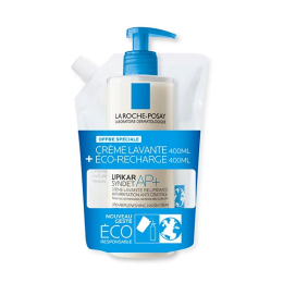 La Roche-Posay Lipikar Syndet AP+ crème Lavante relipidante anti-irritations - 400ml + son éco-recharge - 400ml