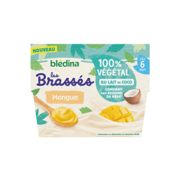 Blédina Les brassés 100% végétal Mangue au lait de coco - 4x95g