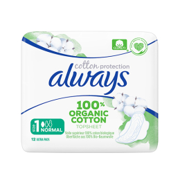 Always Cotton Protection Ultra Normal (Taille 1) BIO - 12 serviettes
