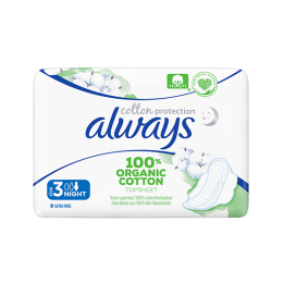 Always Cotton Protection Ultra Night (Taille 3) BIO - 9 serviettes