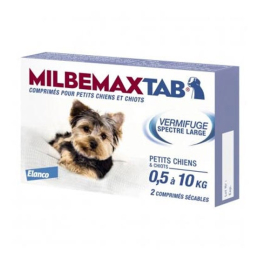 MilbemaxTab Petits chiens et chiots de 0,5 à 10kg - 2 comprimés