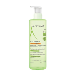 A-derma Exomega Control Gel lavant émollient 2 en 1 anti-grattage - 500ml