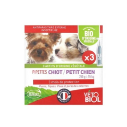 Vetobiol Pipettes Chiots / Petits chiens - de 250g à 15kg