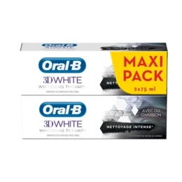 Oral B 3D White Advanced Luxe Dentifrice Doux au Charbon - 2x75ml