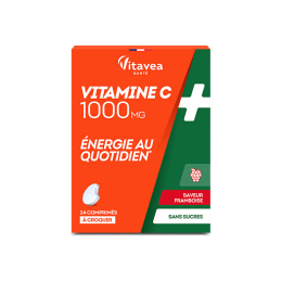 Vitamine C 1000mg Energie au Quotidien Saveur Framboise - 24 comprimés à croquer