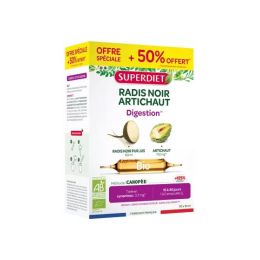 Superdiet Radis noir Artichaut BIO - 20 ampoules + 10 OFFERTES