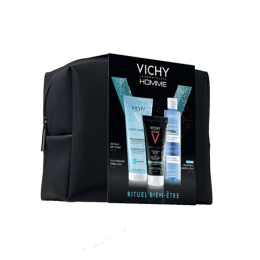 Coffret Rituel Bien-Être Homme - Gel Nettoyant + Hydratant Visage + Shampoing - 200+50+200ml