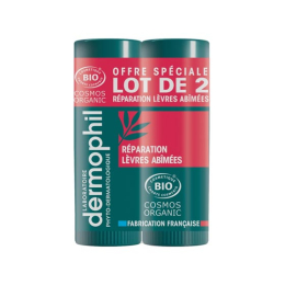 Dermophil Indien Stick à Lèvre BIO Lèvres Abimées Lot 2