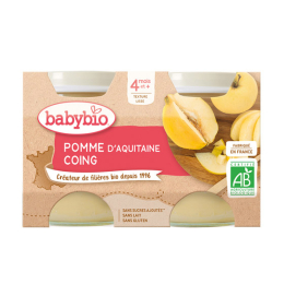 Babybio Petis pots Pomme d'Aquitain & coing BIO - 2x130g