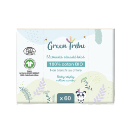 Batonnets d'Oreille en Coton Bio Bébé - x60