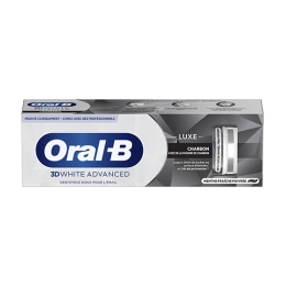 Oral B 3D White Advanced Luxe Dentifrice Doux au Charbon - 75ml