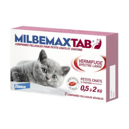 MilbemaxTab Petits chats et chatons de 0,5 à 2kg - 2 Comprimés